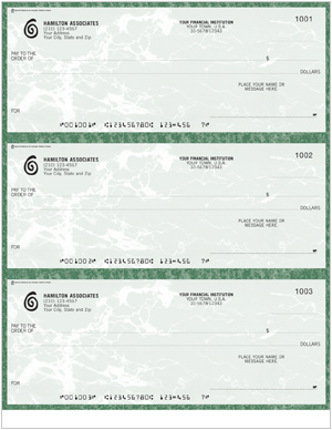 Laser 3 to a Page Check - Green Marble